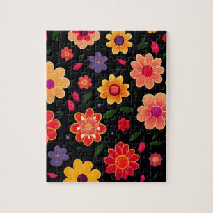 Cute Floral Colourful Jigsaw Puzzle