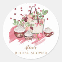 cute floral cupcake bridal shower pink monogram