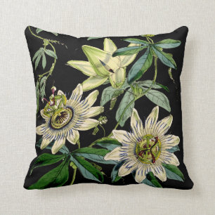 Cute floral cushion, passion flower , passiflora throw pillow