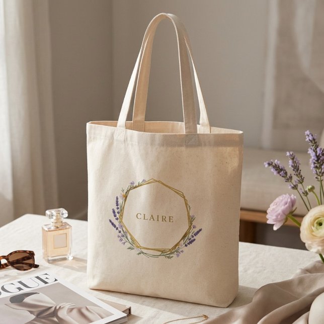 Cute Floral Daisy Monogram Tote Bag (Creator Uploaded)