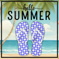 Cute Floral Daisy Pattern Blue and White Summer