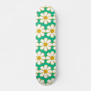 Cute Floral Daisy Pattern Skateboard