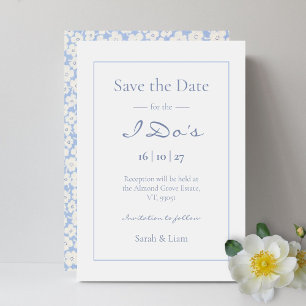 Cute Floral Daisy Pattern Wedding Save The Date 