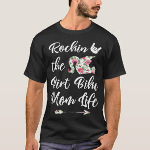 Cute Floral Dirt Bike Mom Life Birthday or Christm T-Shirt