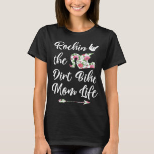 Cute Floral Dirt Bike Mom Life Birthday or Christm T-Shirt