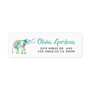 Cute Floral Elephant Modern Typography Template