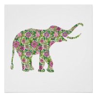 Cute floral elephant