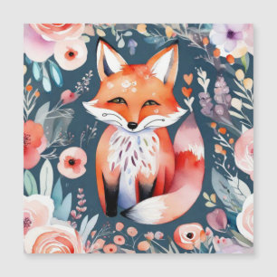 Cute floral fox magnetic invitation