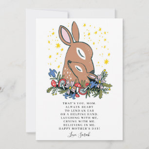 Cute Floral Gazelle Mothers Day Holiday Card