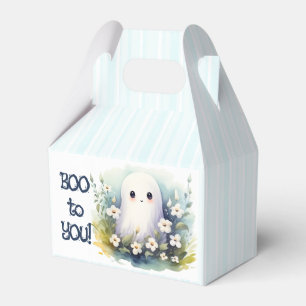 Cute Floral Ghost Halloween Favor Box