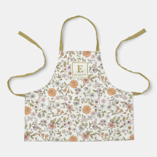 Cute Floral Girls Apron with wildflowers