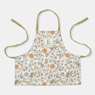 Cute Floral Girls Apron with wildflowers
