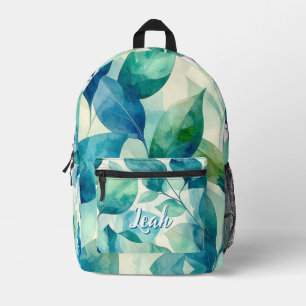 Cute Floral Green and Blue Backpack