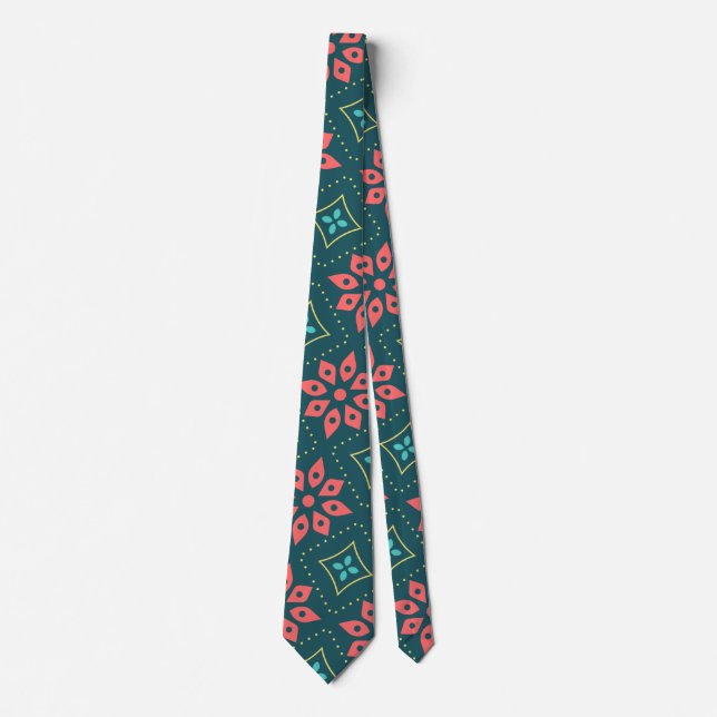 Cute Floral Green Tie (Front)