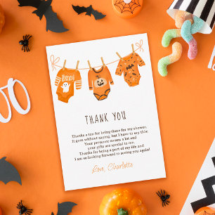 Cute floral Halloween thank you baby shower  Card