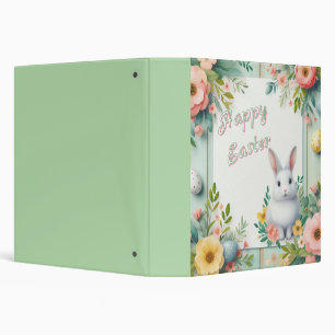 Cute, floral happy Easter bunny Binder