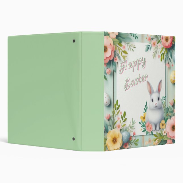 Cute, floral happy Easter bunny Binder (Background)