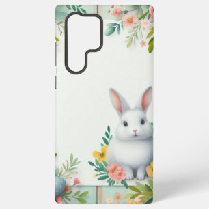 Cute, floral happy Easter bunny Samsung Galaxy Case