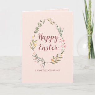 Cute Floral Happy Easter Card