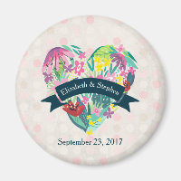 Cute Floral Heart with Tropical Flowers Wedding