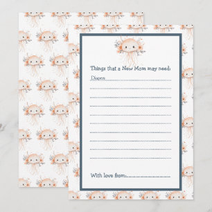 Cute Floral Jellyfish Baby Shower Invitation