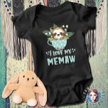 Cute Floral Kawaii Raccoon I Love My Memaw Baby Bodysuit<br><div class="desc">Looking for a cute and unique gift for your granddaughter or grandson? This "Cute Floral Kawaii Raccoon I Love My Memaw Baby Bodysuit" is perfect! It's a great gift for a birthday,  Mother's Day,  or any other special occasion.</div>