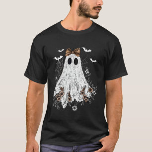 Cute Floral Lace Ghost Boujee Coquette Bow Spooky T-Shirt
