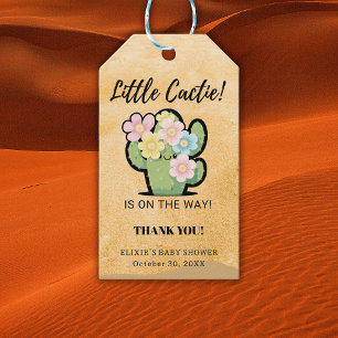 Cute Floral Little Cuctie Kawaii Baby Shower Gift Tags