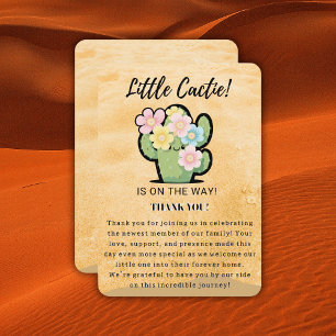 Cute Floral Little Cuctie Kawaii Baby Shower Thank You Card