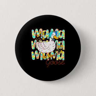 Cute Floral Mama Goose Coquette Mother's Day Silly 2 Inch Round Button