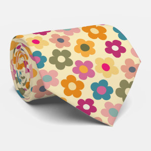 Cute Floral Meadow Pattern Neck Tie