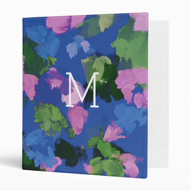 Cute Floral Monogram Binder - Colourful (Front/Inside)
