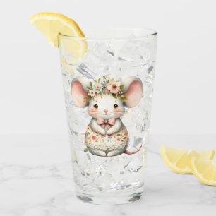 Cute Floral Mouse Dress Flower Crown Glass