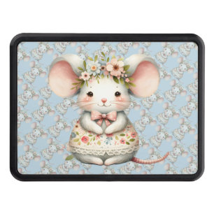 Cute Floral Mouse Dress Flower Crown Trailer Hitch Cover