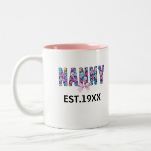 Cute Floral Nanny Mug Personalized Grandma Gift Id