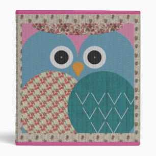Cute Floral Owl Fabric Design Binder