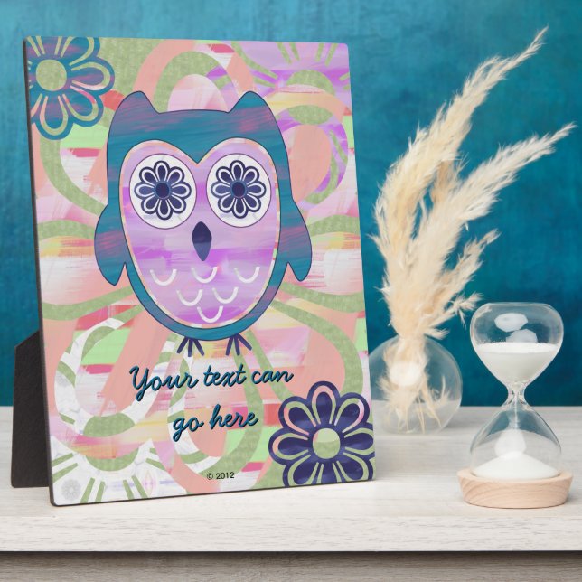 Cute Floral Owl Plaque (Side)