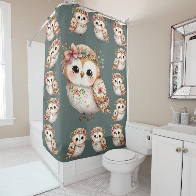 Cute Floral Owl with Bow  (In Situ)