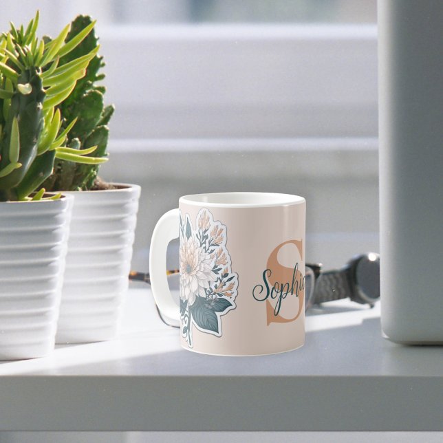 Cute Floral Pastel Colours Customizable Coffee Mug (Creator Uploaded)