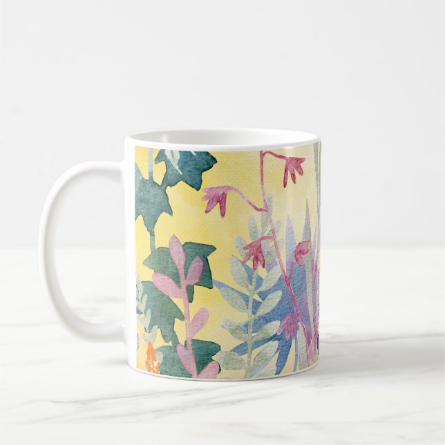 Cute Floral Pastel Flowers  Coffee Mug (Left)
