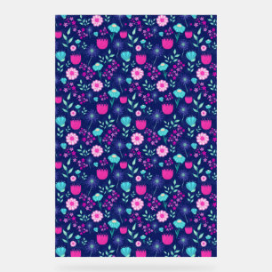Cute floral pattern background acrylic sign
