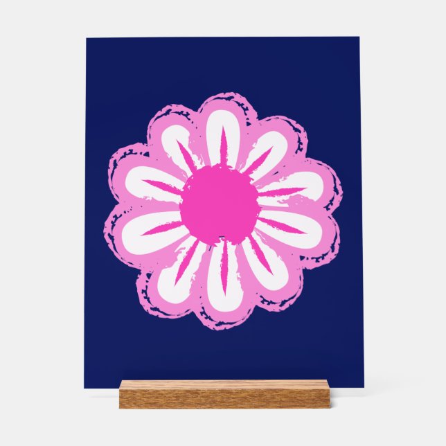 Cute floral pattern background acrylic sign (Front)