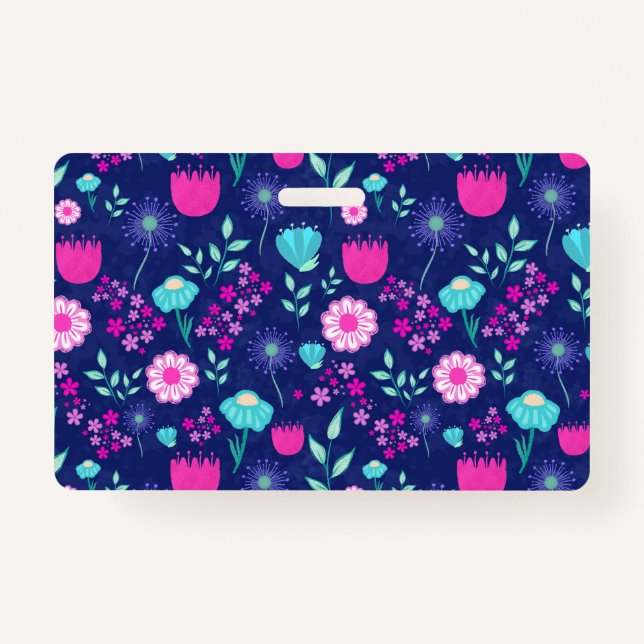 Cute floral pattern background badge (Front)
