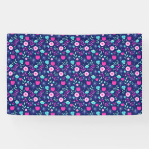 Cute floral pattern background banner