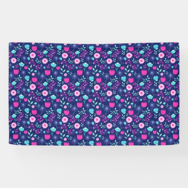Cute floral pattern background banner (Horizontal)