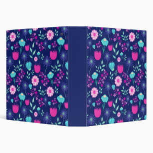 Cute floral pattern background binder