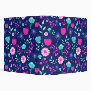 Cute floral pattern background binder
