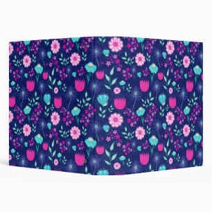 Cute floral pattern background binder