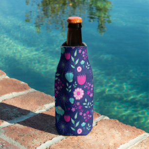 Cute floral pattern background bottle cooler