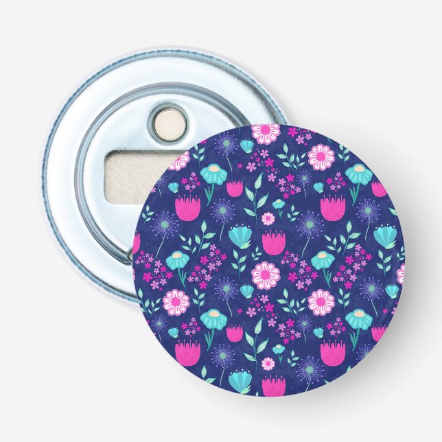 Cute floral pattern background bottle opener (Front)
